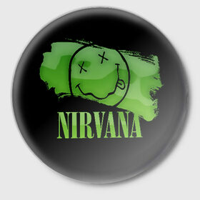 Значок с принтом Nirvana в Санкт-Петербурге,  металл | круглая форма, металлическая застежка в виде булавки | bleach | blew | cobain | dave | geffen | hormoaning | in utero | incesticide | krist | kurt | nevermind | nirvana | novoselic | rock | vevo | геффен | курт кобейн | нирвана | рок