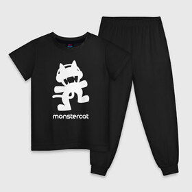 Детская пижама хлопок с принтом MONSTERCAT в Санкт-Петербурге, 100% хлопок |  брюки и футболка прямого кроя, без карманов, на брюках мягкая резинка на поясе и по низу штанин
 | cat | monster | monster cat | monstercat | кот | монстеркет