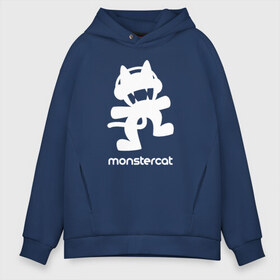 Мужское худи Oversize хлопок с принтом MONSTERCAT в Санкт-Петербурге, френч-терри — 70% хлопок, 30% полиэстер. Мягкий теплый начес внутри —100% хлопок | боковые карманы, эластичные манжеты и нижняя кромка, капюшон на магнитной кнопке | Тематика изображения на принте: cat | monster | monster cat | monstercat | кот | монстеркет