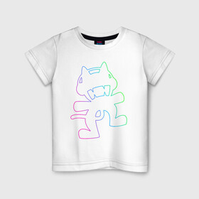 Детская футболка хлопок с принтом MONSTERCAT в Санкт-Петербурге, 100% хлопок | круглый вырез горловины, полуприлегающий силуэт, длина до линии бедер | Тематика изображения на принте: cat | monster | monster cat | monstercat | кот | монстеркет