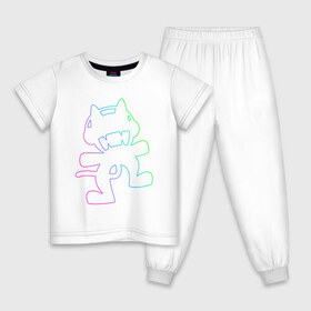 Детская пижама хлопок с принтом MONSTERCAT в Санкт-Петербурге, 100% хлопок |  брюки и футболка прямого кроя, без карманов, на брюках мягкая резинка на поясе и по низу штанин
 | Тематика изображения на принте: cat | monster | monster cat | monstercat | кот | монстеркет
