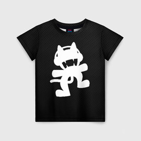 Детская футболка 3D с принтом MONSTERCAT в Санкт-Петербурге, 100% гипоаллергенный полиэфир | прямой крой, круглый вырез горловины, длина до линии бедер, чуть спущенное плечо, ткань немного тянется | carbon | cat | monster | monster cat | monstercat | карбон | кот | монстеркет