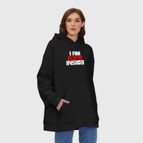 Худи SuperOversize хлопок с принтом I am dead inside в Санкт-Петербурге, 70% хлопок, 30% полиэстер, мягкий начес внутри | карман-кенгуру, эластичная резинка на манжетах и по нижней кромке, двухслойный капюшон
 | dead inside | dont open | гуль | дед инсайт | дединсайт | дэд инсайт | дэдинсайт | интроверт | кен канеки | мертв внутри | мертвый внутри