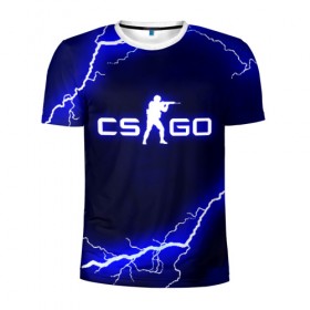 Мужская футболка 3D спортивная с принтом CS GO LIGHTNING STYLE в Санкт-Петербурге, 100% полиэстер с улучшенными характеристиками | приталенный силуэт, круглая горловина, широкие плечи, сужается к линии бедра | Тематика изображения на принте: astralis | awp | counter strike | cs go | cs go global offensive | faze clan | hyper beast | team liquid | thunder | астралис | молнии | тим ликвид | фейз клан | хайпер бист | шторм