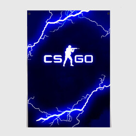 Постер с принтом CS GO LIGHTNING STYLE в Санкт-Петербурге, 100% бумага
 | бумага, плотность 150 мг. Матовая, но за счет высокого коэффициента гладкости имеет небольшой блеск и дает на свету блики, но в отличии от глянцевой бумаги не покрыта лаком | astralis | awp | counter strike | cs go | cs go global offensive | faze clan | hyper beast | team liquid | thunder | астралис | молнии | тим ликвид | фейз клан | хайпер бист | шторм