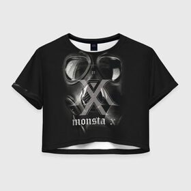 Женская футболка Cropp-top с принтом Monsta X в Санкт-Петербурге, 100% полиэстер | круглая горловина, длина футболки до линии талии, рукава с отворотами | dramarama | edm | hyungwon | idol | im | j pop | jooheon | k pop | kihyun | kpop | minhyuk | mv | shownu | the code | wonho | вонхо | монста х | хип хоп