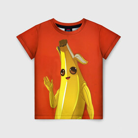Детская футболка 3D с принтом Banana в Санкт-Петербурге, 100% гипоаллергенный полиэфир | прямой крой, круглый вырез горловины, длина до линии бедер, чуть спущенное плечо, ткань немного тянется | Тематика изображения на принте: epic | fortnite | банан | фортнайт | эпик