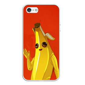 Чехол для iPhone 5/5S матовый с принтом Banana в Санкт-Петербурге, Силикон | Область печати: задняя сторона чехла, без боковых панелей | Тематика изображения на принте: epic | fortnite | банан | фортнайт | эпик