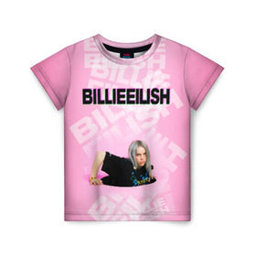 Детская футболка 3D с принтом Billie Eilish в Санкт-Петербурге, 100% гипоаллергенный полиэфир | прямой крой, круглый вырез горловины, длина до линии бедер, чуть спущенное плечо, ткань немного тянется | ayelish | bad guy | bellyache | bilie eilish | bilie elish | billie | billie eilish | eilish | electronic | elish | music | билли айлиш | эйлиш | элиш