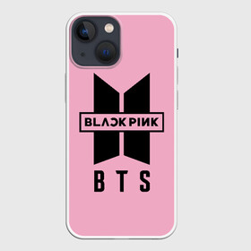 Чехол для iPhone 13 mini с принтом BTS and BLACKPINK в Санкт-Петербурге,  |  | Тематика изображения на принте: bangtan boys | black | blackpink | bt21 | bts | k pop | pink | rose | блек пинк | блекпинк | блэк пинк | блэкпинк | бтс