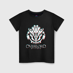 Детская футболка хлопок с принтом Overlord: Glitch. в Санкт-Петербурге, 100% хлопок | круглый вырез горловины, полуприлегающий силуэт, длина до линии бедер | overlord | аниме | лого | логотип | оверлорд | сериал