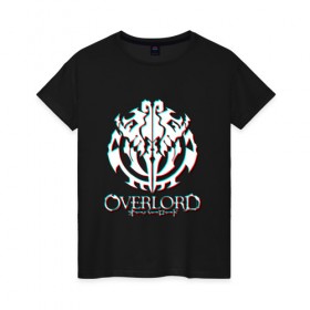 Женская футболка хлопок с принтом Overlord: Glitch. в Санкт-Петербурге, 100% хлопок | прямой крой, круглый вырез горловины, длина до линии бедер, слегка спущенное плечо | overlord | аниме | лого | логотип | оверлорд | сериал