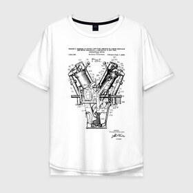 Мужская футболка хлопок Oversize с принтом Motor в Санкт-Петербурге, 100% хлопок | свободный крой, круглый ворот, “спинка” длиннее передней части | ford | patent | авто | автомобиль | водитель | идея | история | мотор | патент | разработка | техника | трансмиссия | форд | чертеж | чертежи