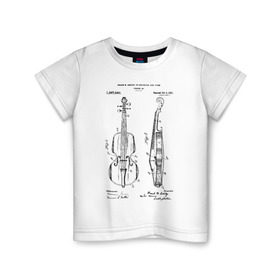 Детская футболка хлопок с принтом Скрипка в Санкт-Петербурге, 100% хлопок | круглый вырез горловины, полуприлегающий силуэт, длина до линии бедер | 