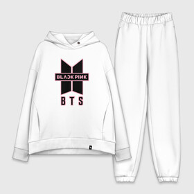 Женский костюм хлопок Oversize с принтом BTS and BLACKPINK в Санкт-Петербурге,  |  | bangtan boys | black | blackpink | bt21 | bts | k pop | pink | rose | блек пинк | блекпинк | блэк пинк | блэкпинк | бтс