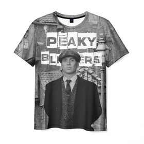 Мужская футболка 3D с принтом Peaky Blinders в Санкт-Петербурге, 100% полиэфир | прямой крой, круглый вырез горловины, длина до линии бедер | peaky blinders | острые козырьки | сериал