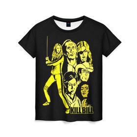 Женская футболка 3D с принтом Kill Bill в Санкт-Петербурге, 100% полиэфир ( синтетическое хлопкоподобное полотно) | прямой крой, круглый вырез горловины, длина до линии бедер | quentin | tarantino | thurman | uma | бешеные псы | кино | криминальное чтиво | кровь | плоть | турман | ума