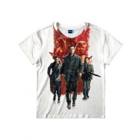 Детская футболка 3D с принтом Inglourious Basterds в Санкт-Петербурге, 100% гипоаллергенный полиэфир | прямой крой, круглый вырез горловины, длина до линии бедер, чуть спущенное плечо, ткань немного тянется | basterds | inglourious | quentin | tarantino | бесславные | брэд | питт