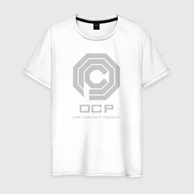 Мужская футболка хлопок с принтом OCP в Санкт-Петербурге, 100% хлопок | прямой крой, круглый вырез горловины, длина до линии бедер, слегка спущенное плечо. | omni consumer products | алекс мёрфи | робокоп. детройт
