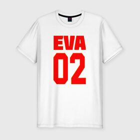 Мужская футболка премиум с принтом EVANGELION (EVA 02) в Санкт-Петербурге, 92% хлопок, 8% лайкра | приталенный силуэт, круглый вырез ворота, длина до линии бедра, короткий рукав | angel | eva | evangelion | neon genesis evangelion | nerv | аска лэнгли сорью | ева | евангелион | мисато кацураги | рей аянами | синдзи