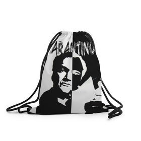 Рюкзак-мешок 3D с принтом Tarantino в Санкт-Петербурге, 100% полиэстер | плотность ткани — 200 г/м2, размер — 35 х 45 см; лямки — толстые шнурки, застежка на шнуровке, без карманов и подкладки | Тематика изображения на принте: quentin tarantino | квентин тарантино