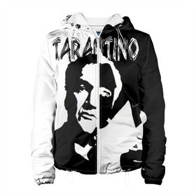 Женская куртка 3D с принтом Tarantino в Санкт-Петербурге, ткань верха — 100% полиэстер, подклад — флис | прямой крой, подол и капюшон оформлены резинкой с фиксаторами, два кармана без застежек по бокам, один большой потайной карман на груди. Карман на груди застегивается на липучку | quentin tarantino | квентин тарантино