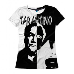 Женская футболка 3D с принтом Tarantino в Санкт-Петербурге, 100% полиэфир ( синтетическое хлопкоподобное полотно) | прямой крой, круглый вырез горловины, длина до линии бедер | quentin tarantino | квентин тарантино