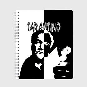 Тетрадь с принтом Tarantino в Санкт-Петербурге, 100% бумага | 48 листов, плотность листов — 60 г/м2, плотность картонной обложки — 250 г/м2. Листы скреплены сбоку удобной пружинной спиралью. Уголки страниц и обложки скругленные. Цвет линий — светло-серый
 | quentin tarantino | квентин тарантино