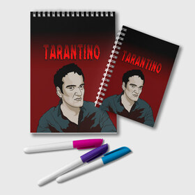 Блокнот с принтом Tarantino в Санкт-Петербурге, 100% бумага | 48 листов, плотность листов — 60 г/м2, плотность картонной обложки — 250 г/м2. Листы скреплены удобной пружинной спиралью. Цвет линий — светло-серый
 | quentin tarantino | квентин тарантино