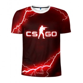 Мужская футболка 3D спортивная с принтом CS GO LIGHTNING STYLE в Санкт-Петербурге, 100% полиэстер с улучшенными характеристиками | приталенный силуэт, круглая горловина, широкие плечи, сужается к линии бедра | 