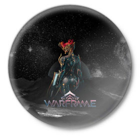 Значок с принтом Warframe в Санкт-Петербурге,  металл | круглая форма, металлическая застежка в виде булавки | digital extremes | excalibur | nyx | saryn | space | warframe | варфрэйм | космос | шутер