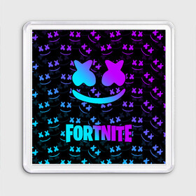 Магнит 55*55 с принтом FORTNITE x MARSHMELLO NEON  в Санкт-Петербурге, Пластик | Размер: 65*65 мм; Размер печати: 55*55 мм | 2019 | armor | armour | cybersport | esport | fortnite | game | llama | logo | броня | игра | киберспорт | лама | фиолетовый | фирменные цвета | фортнайт