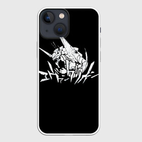 Чехол для iPhone 13 mini с принтом EVANGELION (LOGO) в Санкт-Петербурге,  |  | Тематика изображения на принте: angel | eva | evangelion | neon genesis evangelion | nerv | аска лэнгли сорью | ева | евангелион | мисато кацураги | рей аянами | синдзи