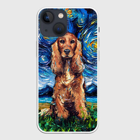 Чехол для iPhone 13 mini с принтом Кокер спаниель (Van Gogh style в Санкт-Петербурге,  |  | gogh | van | vincent | willem | ван | винсент | гог | кокер | пёс | постимпрессионизм | собака | спаниель | художник