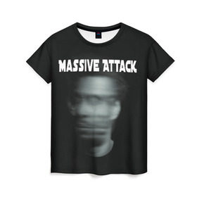 Женская футболка 3D с принтом Massive Attack в Санкт-Петербурге, 100% полиэфир ( синтетическое хлопкоподобное полотно) | прямой крой, круглый вырез горловины, длина до линии бедер | грант маршалл | роберт дель ная | трип хоп