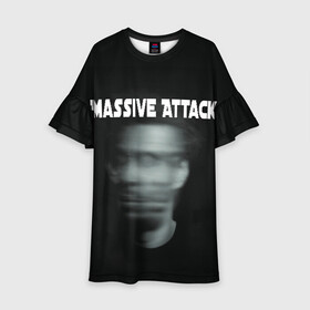 Детское платье 3D с принтом Massive Attack в Санкт-Петербурге, 100% полиэстер | прямой силуэт, чуть расширенный к низу. Круглая горловина, на рукавах — воланы | грант маршалл | роберт дель ная | трип хоп