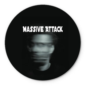 Коврик для мышки круглый с принтом Massive Attack в Санкт-Петербурге, резина и полиэстер | круглая форма, изображение наносится на всю лицевую часть | Тематика изображения на принте: грант маршалл | роберт дель ная | трип хоп