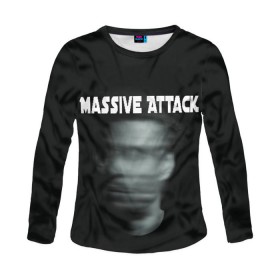 Женский лонгслив 3D с принтом Massive Attack в Санкт-Петербурге, 100% полиэстер | длинные рукава, круглый вырез горловины, полуприлегающий силуэт | грант маршалл | роберт дель ная | трип хоп