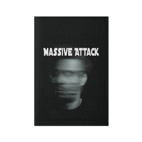 Обложка для паспорта матовая кожа с принтом Massive Attack в Санкт-Петербурге, натуральная матовая кожа | размер 19,3 х 13,7 см; прозрачные пластиковые крепления | Тематика изображения на принте: грант маршалл | роберт дель ная | трип хоп