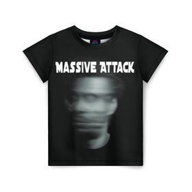 Детская футболка 3D с принтом Massive Attack в Санкт-Петербурге, 100% гипоаллергенный полиэфир | прямой крой, круглый вырез горловины, длина до линии бедер, чуть спущенное плечо, ткань немного тянется | грант маршалл | роберт дель ная | трип хоп