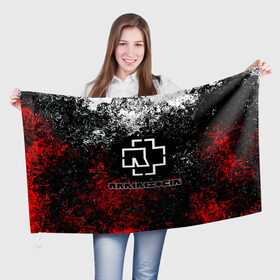 Флаг 3D с принтом RAMMSTEIN в Санкт-Петербурге, 100% полиэстер | плотность ткани — 95 г/м2, размер — 67 х 109 см. Принт наносится с одной стороны | lindemann | rammstein | рамштайн | тилль линдеманн