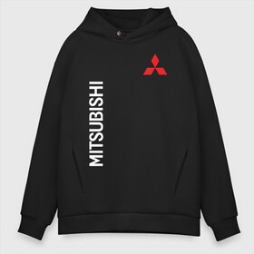 Мужское худи Oversize хлопок с принтом MITSUBISHI в Санкт-Петербурге, френч-терри — 70% хлопок, 30% полиэстер. Мягкий теплый начес внутри —100% хлопок | боковые карманы, эластичные манжеты и нижняя кромка, капюшон на магнитной кнопке | Тематика изображения на принте: mitsubishi | sport | митсубиси | митсубиши | спорт