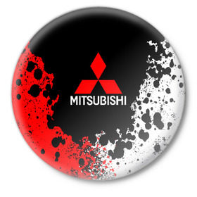 Значок с принтом MITSUBISHI в Санкт-Петербурге,  металл | круглая форма, металлическая застежка в виде булавки | mitsubishi | sport | митсубиси | митсубиши | спорт