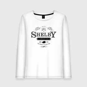 Женский лонгслив хлопок с принтом Shelby Company Limited в Санкт-Петербурге, 100% хлопок |  | gin | peaky blinders | shelby | the garrison | альфи соломонс | артур | банда | братья | гаррисон | грейс берджесс | джин | джон | криминал | мафия | острые козырьки | сериал | томас | финн | шелби