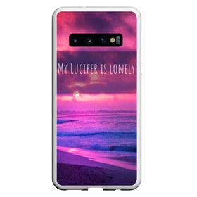 Чехол для Samsung Galaxy S10 с принтом My Lucifer is lonely в Санкт-Петербурге, Силикон | Область печати: задняя сторона чехла, без боковых панелей | bad guy | billie eilish | билли айлиш | эйлиш