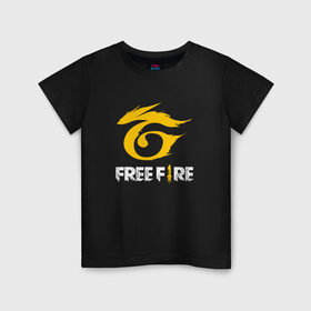 Детская футболка хлопок с принтом GARENA FREE FIRE в Санкт-Петербурге, 100% хлопок | круглый вырез горловины, полуприлегающий силуэт, длина до линии бедер | free fire | garena | garena free fire | гарена | гарена фри фаер | фри фаер