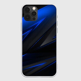 Чехол для iPhone 12 Pro Max с принтом Blue and Black в Санкт-Петербурге, Силикон |  | Тематика изображения на принте: 3d | 3д | black | blue | texture | геометрия | красно синее | синий | текстуры | фигуры | черный