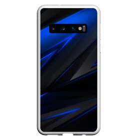 Чехол для Samsung Galaxy S10 с принтом Blue and Black в Санкт-Петербурге, Силикон | Область печати: задняя сторона чехла, без боковых панелей | Тематика изображения на принте: 3d | 3д | black | blue | texture | геометрия | красно синее | синий | текстуры | фигуры | черный