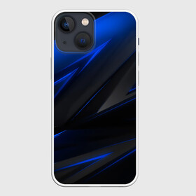 Чехол для iPhone 13 mini с принтом Blue and Black в Санкт-Петербурге,  |  | 3d | 3д | black | blue | texture | геометрия | красно синее | синий | текстуры | фигуры | черный