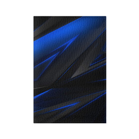 Обложка для паспорта матовая кожа с принтом Blue and Black в Санкт-Петербурге, натуральная матовая кожа | размер 19,3 х 13,7 см; прозрачные пластиковые крепления | Тематика изображения на принте: 3d | 3д | black | blue | texture | геометрия | красно синее | синий | текстуры | фигуры | черный
